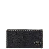 フェンディ セレリア ステッチ 長財布 ネイビー レザー レディース FENDI 【中古】